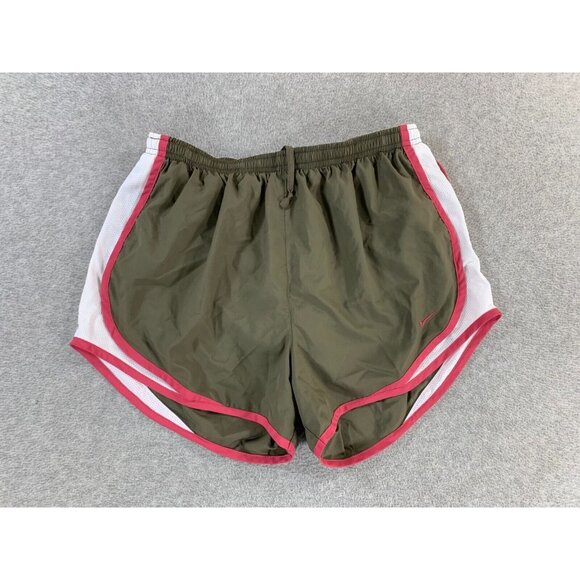 Nike Dri Fit TEMPO Lined Running Shorts (Women's Medium) Gray/Green -‎ 3" - Picture 1 of 9